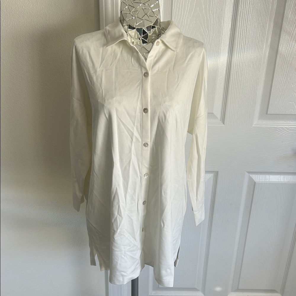 J. Jill Ivory Button-Up Coat